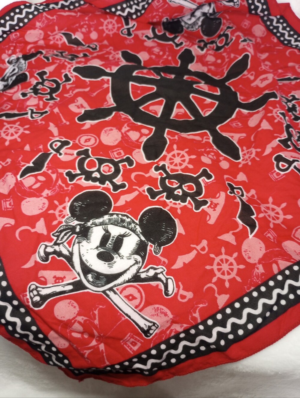 Disney  Mickey Mouse Pirates Of The Caribbean Night Cruise Bandana Scarf Cotton